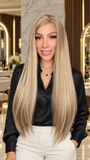 DIOSA | PELUCA LACIA RUBIO EXTRA CLARO DORADO FIBRA PREMIUM 26" 13x3