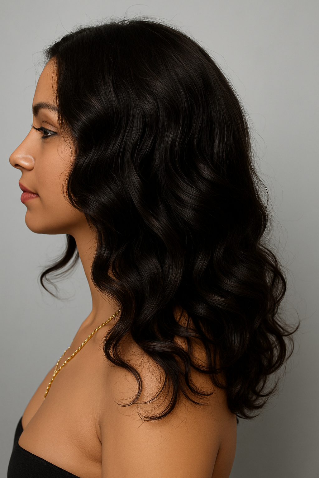 Peluca Castaño Natural 16” Ondulada 13x4 – Cabello 100% Humano, Suave y Realista | Ross Wigs