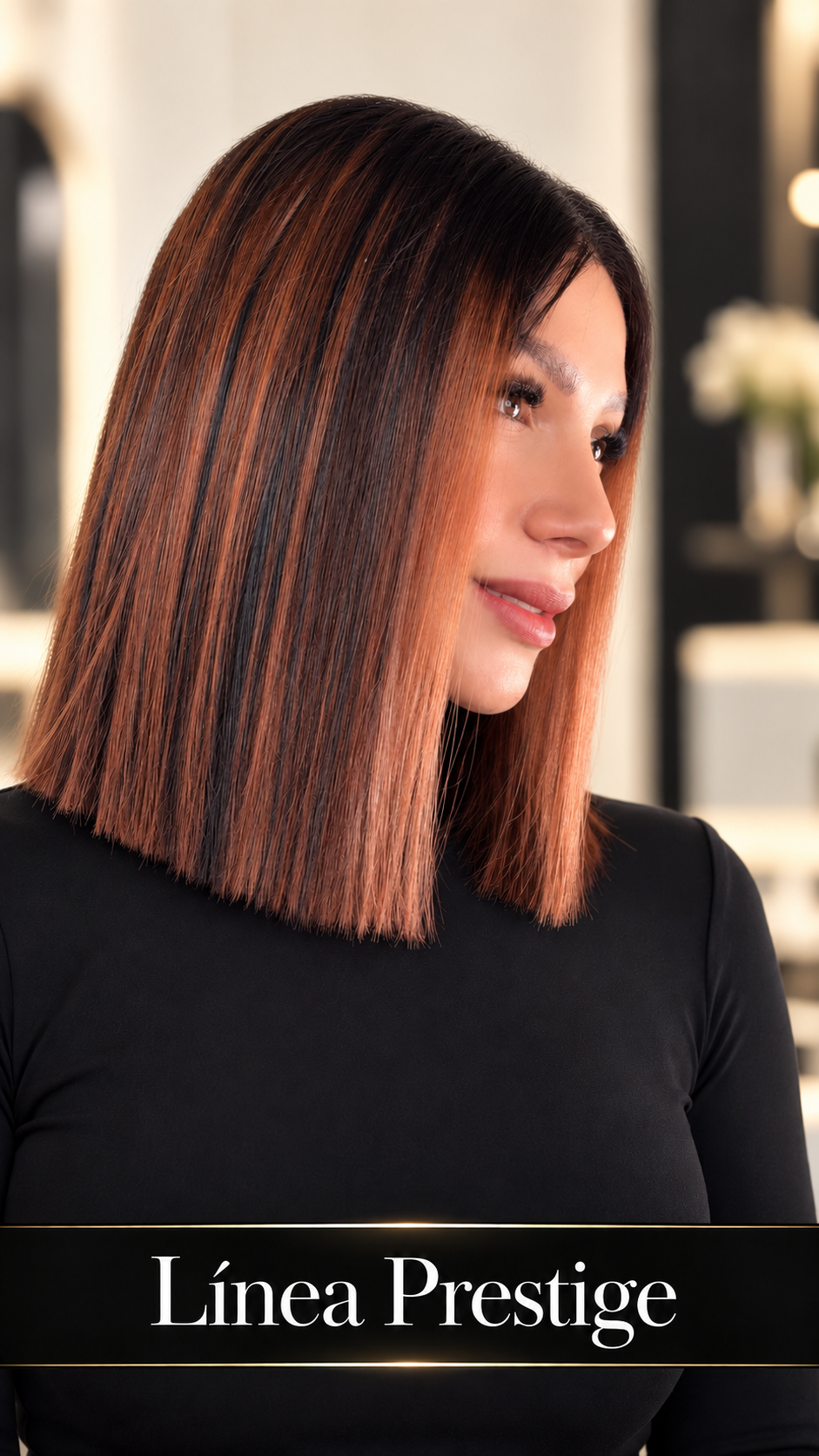 PELUCA DE CABELLO HUMANO VIETNAMITA 10" CASTAÑA CON REFLEJOS COBRIZOS | LACE HD 5X5 | GLUELESS SIN PEGAMENTO | LÍNEA PRESTIGE