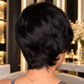 Peluca Pixie Negra de Cabello 100% Humano | Corta Lisa sin Lace