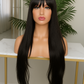 NAOMI | PELUCA NEGRA LISA CON FLECO 28" SIN PEGAMENTO