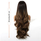 Peluca Clásica 28 Pulgadas cafe con mechas  | Ondas Naturales | Ross Wigs