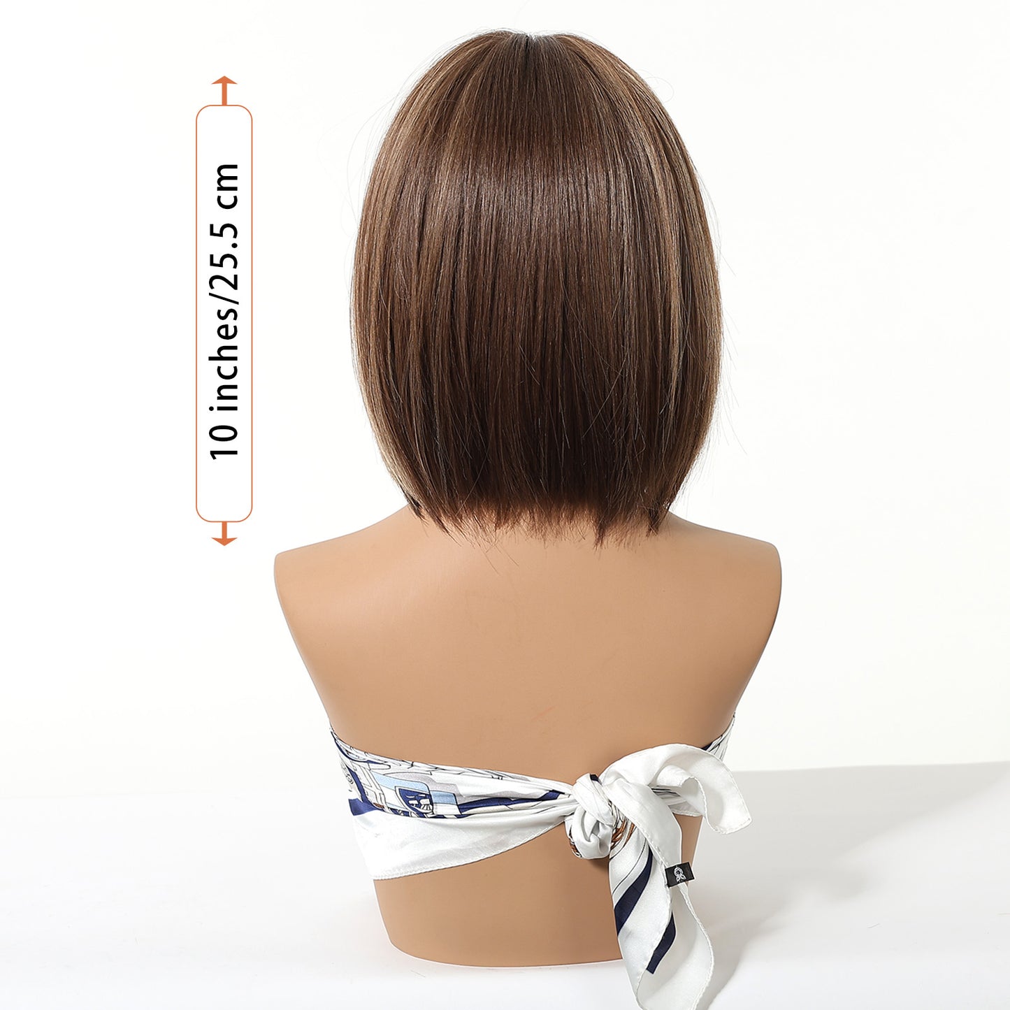 Peluca Clásica 10 Pulgadas cafe con mechas  | Ondas Naturales | Ross Wigs