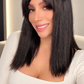 Peluca Negra con Fleco Sin Lace | Estilo Natural y Fácil de Usar
