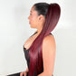 PONY TAIL   Coleta Roja cereza Degradada - Ligera, Práctica y Fácil para un look natural.