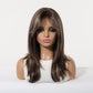 Peluca Clásica 16 Pulgadas Castaño con Mechas Plata | Fibra Premium | Ross Wigs