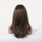 Peluca Clásica 16 Pulgadas Castaño con Mechas Plata | Fibra Premium | Ross Wigs