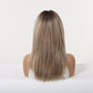 Peluca Clásica Rubio con Castaño Claro y Raíz Natural | Fibra Premium Resistente al Calor | Ross Wigs