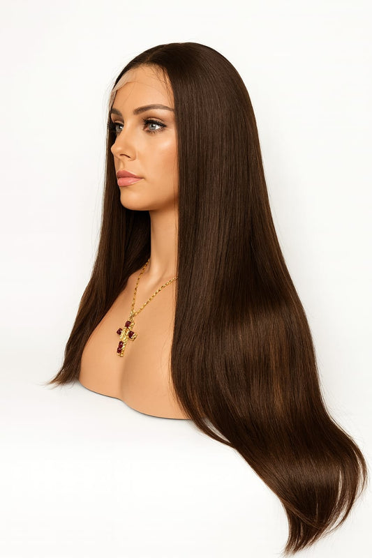 Peluca realista Asley  13x6 | , elegante y de fibra premium resistente al calor