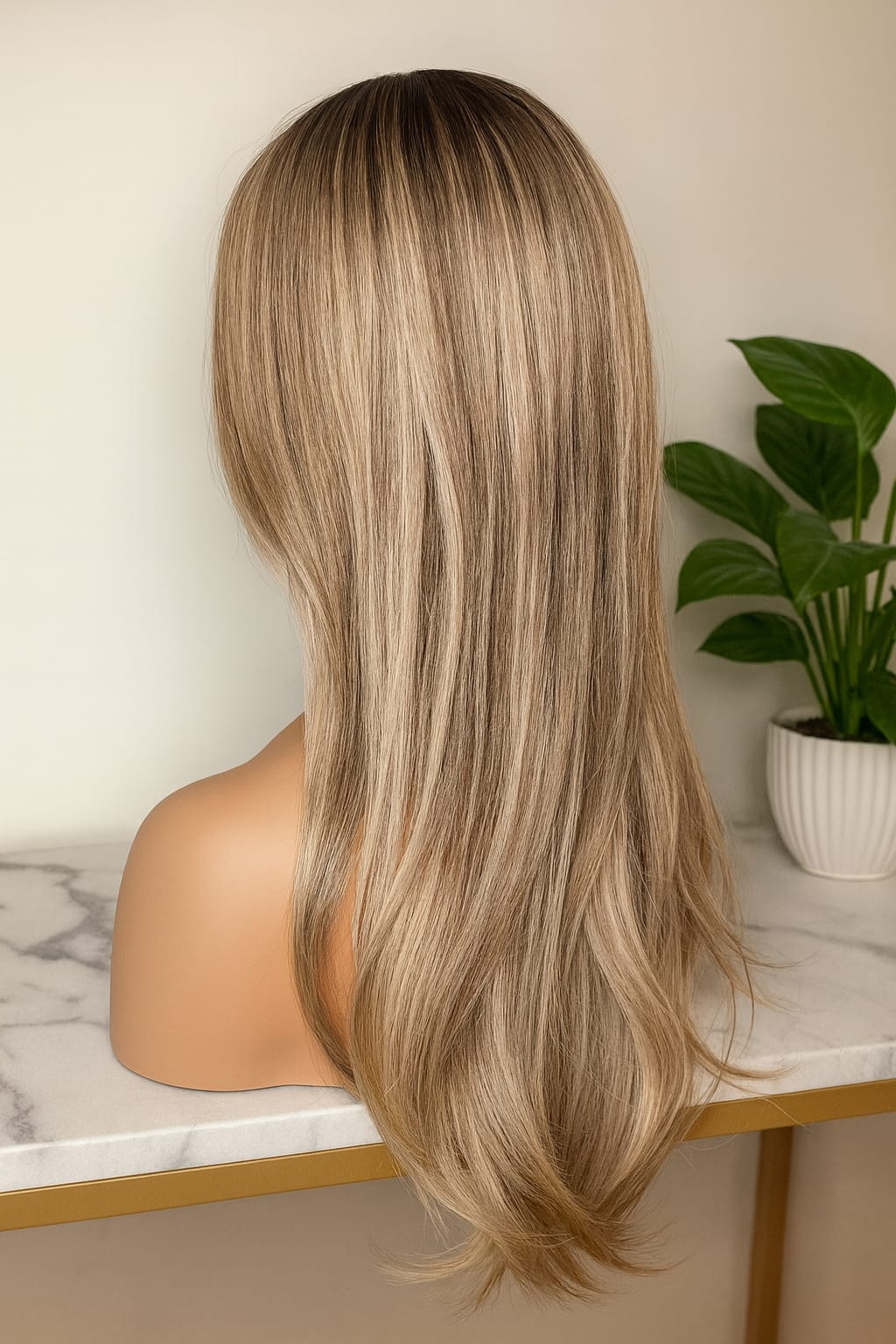 MIRANDA | PELUCA RUBIA CON RAÍZ REALISTA 13X4 SIN PEGAMENTO 20"