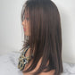 PELUCA 14 PULGADAS CABELLO 100% HUMANO CAFE OSCURO NATURAL REALISTA