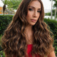 Peluca Lace Front 13x6 de Fibra Premium Realista 12 Pulgadas | Color Café con Mechas Beige | Corta y Natural