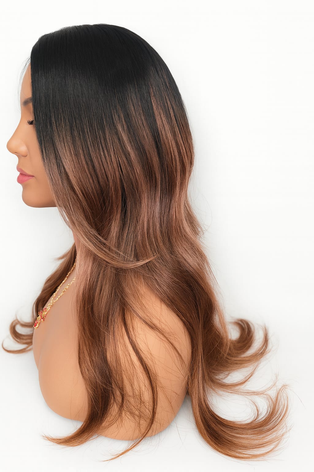 Peluca “Dahlia Glow” – LayFront 13x6 Balayage Chocolate, 100% Realista y Ligera