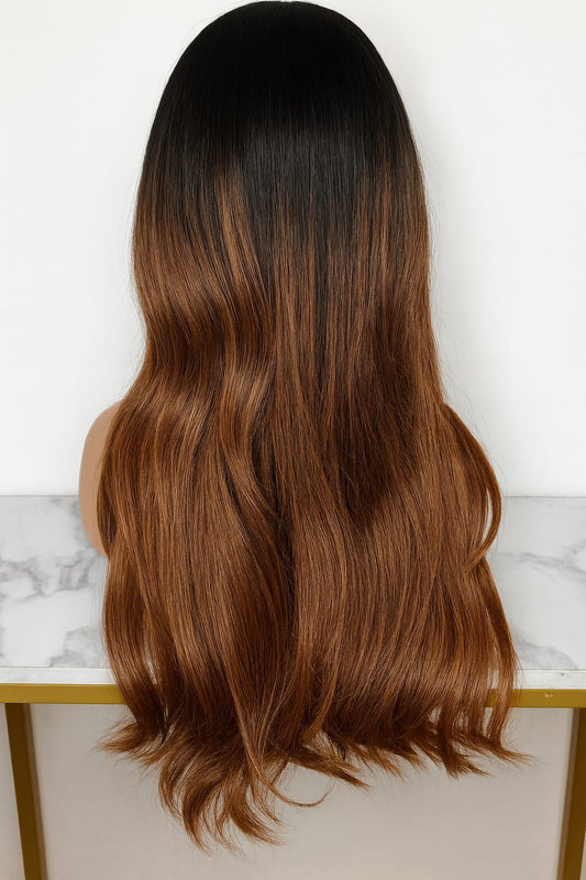 Peluca “Dahlia Glow” – LayFront 13x6 Balayage Chocolate, 100% Realista y Ligera