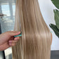 Peluca Realista 13x6 Rubio con Mechas Doradas | Lace Frontal de Alta Definición | Fibra Premium Resistente al Calor