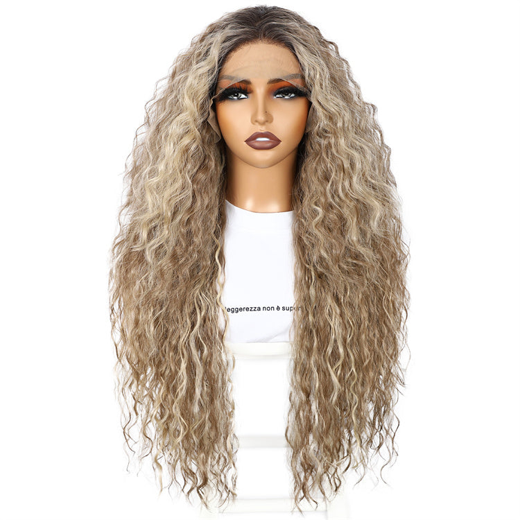 Peluca Bonesh 13x3 Rubio Cenizo | Fibra Premium Resistente al Calor | Lace Frontal Realista y Apariencia Natural