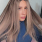 Peluca Castaño con Reflejos Rubio Beige 16 Pulgadas | Lace Front 13x4 LINEA ESENTIALS