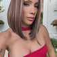 Peluca Bob Castaño Oscuro con Mechas Doradas 13x6 | Fibra Premium Realista Resistente al Calor | Ross Wigs