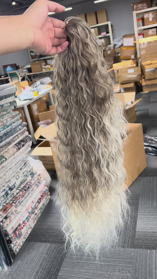 Coleta Rubio Cenizo  de Fibra Premium | Ponytail Resistente al Calor, Natural y de Fácil Aplicación