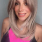 Peluca Realista rubia con raiz   –  Fibra Premium sin Pegamento)