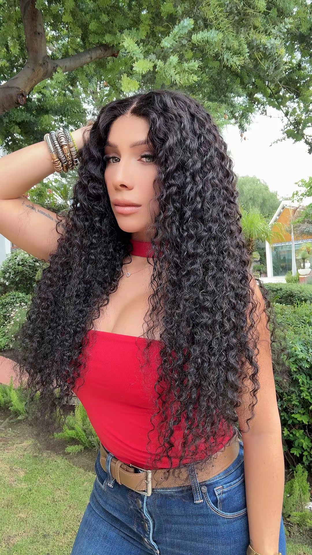 Peluca China Rizada 30 Pulgadas 13x4 de Cabello 100% Humano | Color Castaño Natural | Lace Front Realista